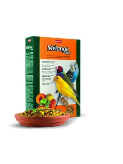 Padovan Melange fruit - Хранителна добавка,обогатен с пчелен мед и плодове за зърноядни птици 300гр