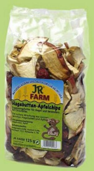 JR Farm Rosehips and apples -допълнителна храна за гризачи, богат на витамини микс от ябълки и хрупкави шипки 125 гр.