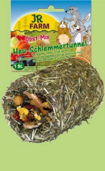 JR Farm - Специалитет, лакомство - Гурме Тунел от Сено – Плодов Микс за гризачи - 1 бр.125 гр