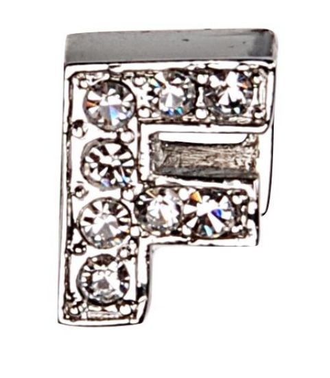 Camon - Декоративна буква F - с брилянти за поводи и нашийници - 2 см.