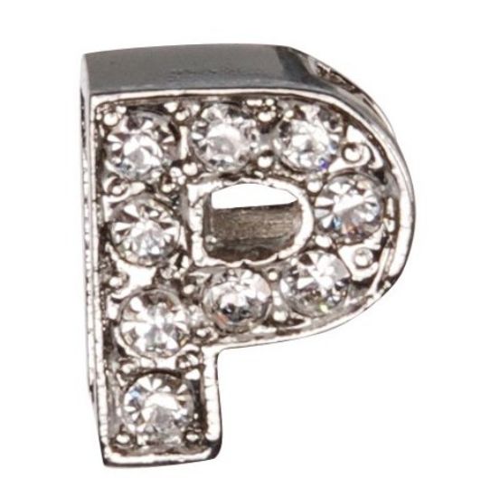 Camon - Декоративна буква P - с брилянти за поводи и нашийници - 2 см