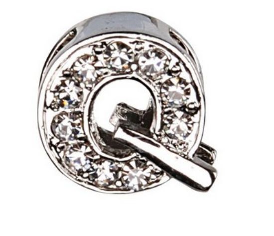 Camon - Декоративна буква Q - с брилянти за поводи и нашийници - 2 см