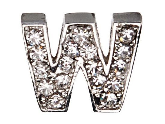 Camon - Декоративна буква W - с брилянти за поводи и нашийници - 2 см