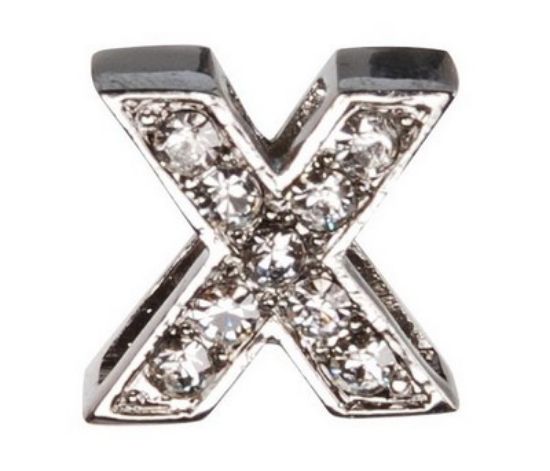 Camon - Декоративна буква X- с брилянти за поводи и нашийници - 2 см