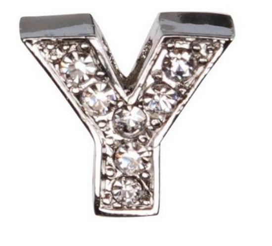 Camon - Декоративна буква Y - с брилянти за поводи и нашийници - 2 см
