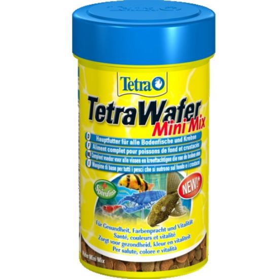Tetra - Wafer Mini Mix - храна за тропически рибки и ракообразни, хранещи се в долните слоеве на водата 100 мл.