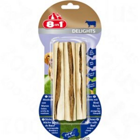 8in1 Delights Beef Sticks - Лакомство за кучета, пръчици от чисто говеждо месо