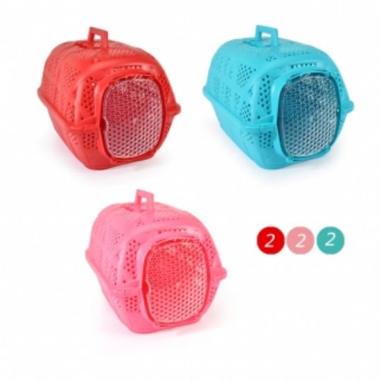 Camon CARRIER CARRY SPORT - Клетка за пренасяне на домашни любимци- 48,5х34х32см.син ,розов и червен