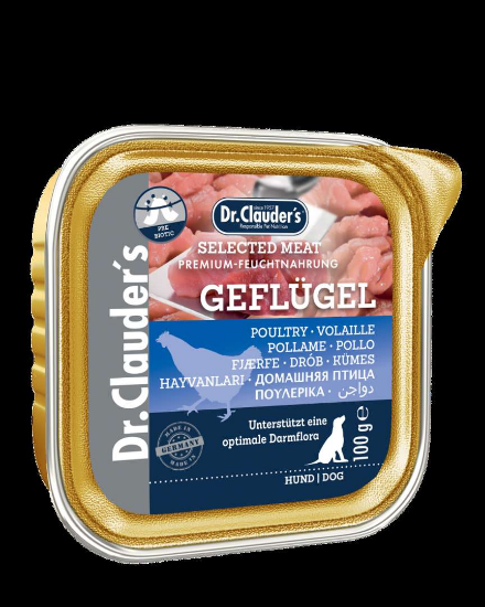 Dr. Clauder's - Selected Meat Geflugel - /Pre Biotics/-консервирана храна с пилешко месо за кучета - 100 гр