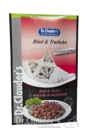 Dr. Clauder's Premium Pouches- Пауч от говеждо, пуика, желе за котки, 100 гр
