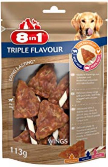 8in1 TRIPLE FLAVOUR - Крила за кучета 113 гр