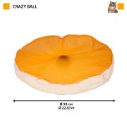 Ferplast Crazy Ball - Забавна котешка играчка - движеща се топка на батерии в затворена найлонова чанта, 50 см. 2