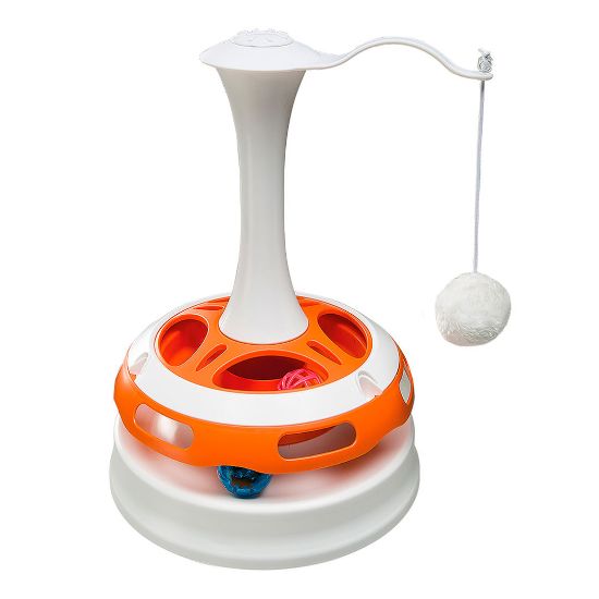 Ferplast Torbado - Котешка играчка - движещо се в кръг топче и топчета в скривалище, Ø 24 x 34 см.