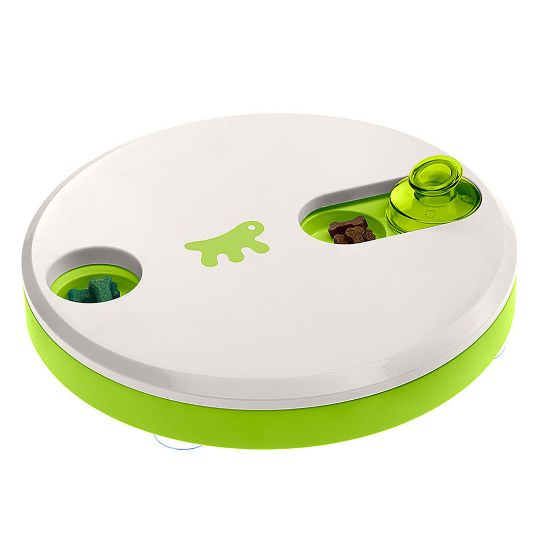 Ferplast Duo - Интерактивна играчка за кучета и котки с пространство за суха храна, Ø 24,5 x 5,8 см.