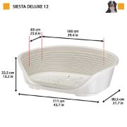 Ferplast Siesta Deluxe 12 black - пластмасово легло за котки и кучета черен цвят 111 Х 80,5 Х 33,5 см с включен дюшек 2