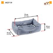 Ferplast Jazzy - Меко водоотблъсквщо легло с възглавница за кучета и котки,55 x 45 x h 20 см. - сиво 2