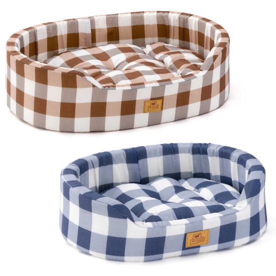 Ferplast Dandy C - Памучно овално легло за кучета и котки с подвижна възглавница, 55 х 41 х 15 см./два модела