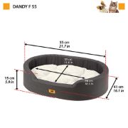 Ferplast Dandy F - Памучно овално легло за кучета и котки с възглавница, 55 x 41 x h 15 см. 2