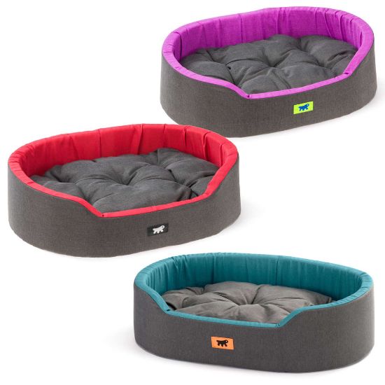 Ferplast Dandy C - Овално памучно легло с възглавница за кучета и котки, 55 х 41 х 15 см./три модела/