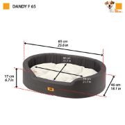 Ferplast - Dandy F65 - Меко легло за кучета, 65 x 46 x h 17 см. 2