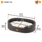 Ferplast Dandy F - Памучно овално легло за кучета с възглавница, 80 х 55 х 20см. 2