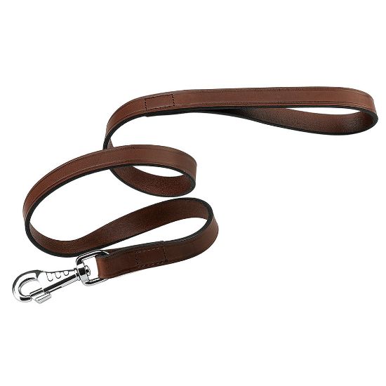 Ferplast Vip Brown Lead - Елегантен кожен повод за кучета,120 см., ширина, 20 мм.