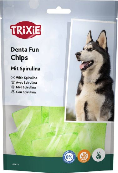 Снимка на Trixie Denta Fun Spirulina Chewing - Чипс със спирулина алга за кучета, 50 гр