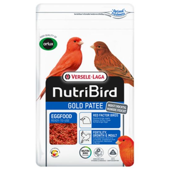 Снимка на NutriBird Gold Patee Red — мека яйчна храна за червени канарчета, 1 кг