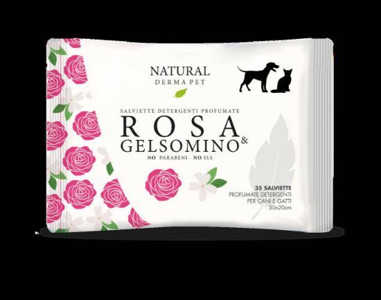 Мокри кърпи Rosa & Gelsomino — почистващи кърпички за кучета и котки