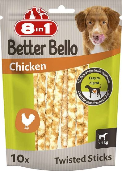 8in1 Better Bello Chicken Twisted Sticks — дентално лакомство за кучета, с пиле