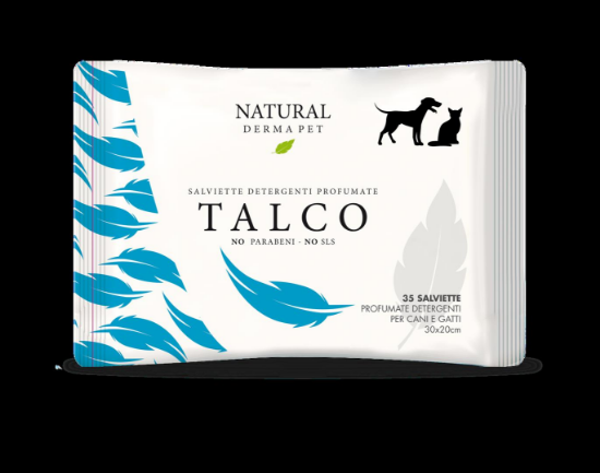 Talko 35 — мокри кърпи за кучета и котки, с аромат на талк, 35 бр.