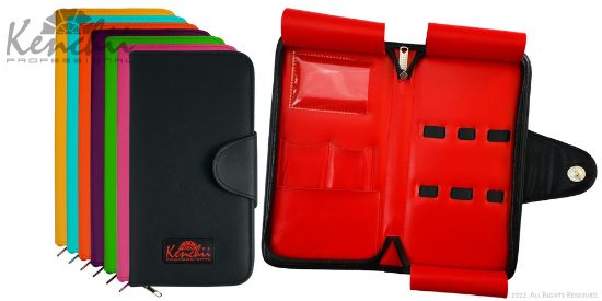 Kenchii Professional Калъф за 5 ножици — изкуствена кожа, черен