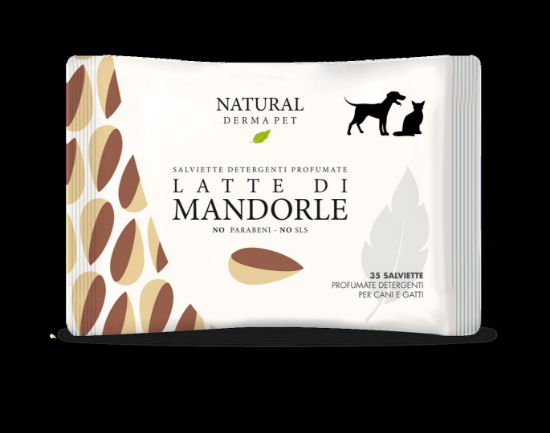 Natural Derma Pet Latte di Mandorle — мокри кърпички за кучета и котки, 35 бр.