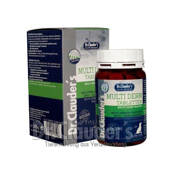 Dr. Clauder's Multi-Derm tab — таблетки за кожа и козина за кучета, с биотин и дяволски нокът, 185 гр