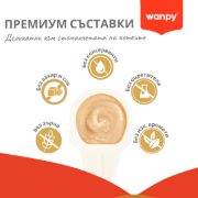Wanpy Lickable Cream Chicken — кремообразно лакомство-лъжичка за котки, с пилешко, 10 х 16 г 5