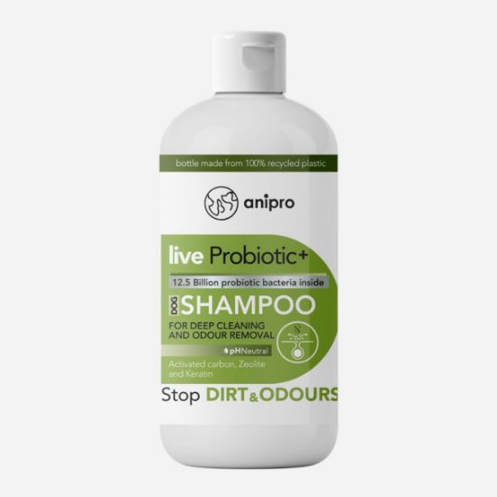 Anipro Live Probiotic+ Stop Dirt & Odours — пробиотичен шампоан за кучета против миризми и замърсявания, 1 л