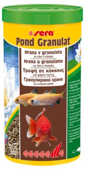 Sera Pond granulat - Пълноценна плуваща храна на гранули за всички декоративни рибки в градинските езера, 21 000 мл.