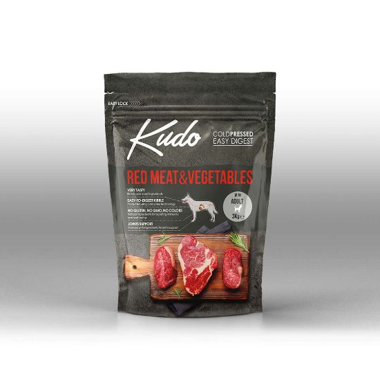 Kudo Low Grain Red Meat Mini Adult - Пълноценна суха храна за израснали кучета от мини породи с говеждо и свинско месо,3 кг.
