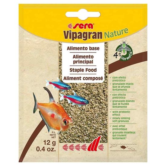 Sera Vipagran Nature - Универсална храна,подходяща е за рибки от средните водни слоеве 12 гр.
