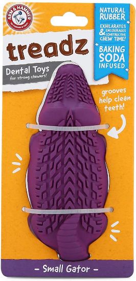 Arm & Hammer Super Treadz Mini Gator — дентална играчка за кучета, форма на крокодил, 200 г