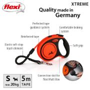 Flexi Xtreme Small - Най-здравият автоматичен повод в света за кучета, регулируема дръжка, 5 метра лента, до 20 кг. 2