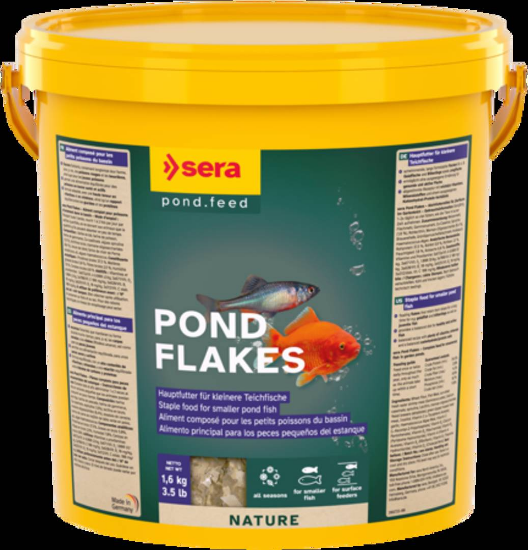 Sera Pond Flakes - Храна на люспи за златни рибки, шарани и други езерни риби, 10 000 мл.