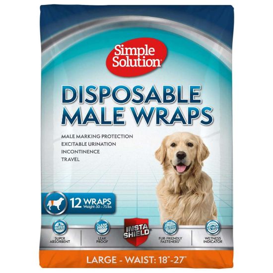 Simple Solution - Памперс за мъжки кучета , L 12бр, 46 - 69 см