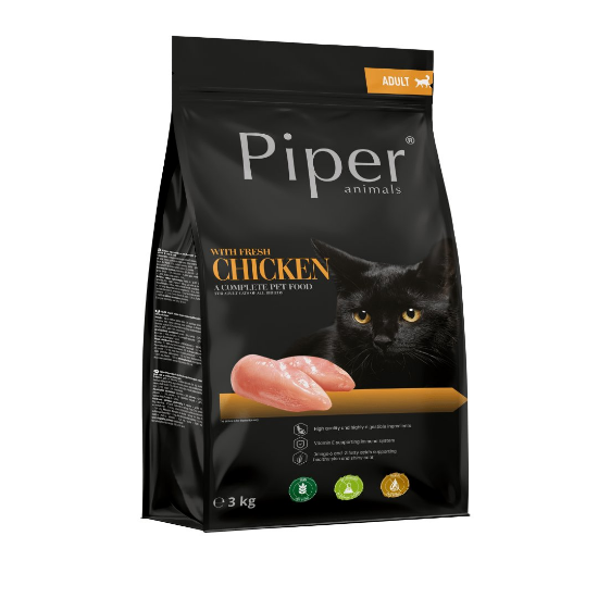 Piper Cat Chicken - Гранулирана храна за котки с прясно пилешко месо 3 кг.