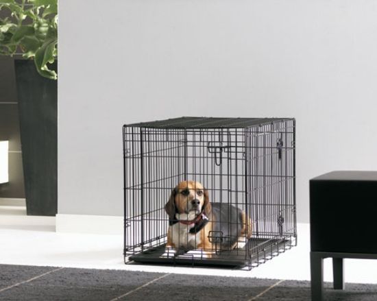 Savic Dog cottage 118 - Метална клетка сгъваема с врата отгоре и отпред, 118х77х84см, черна