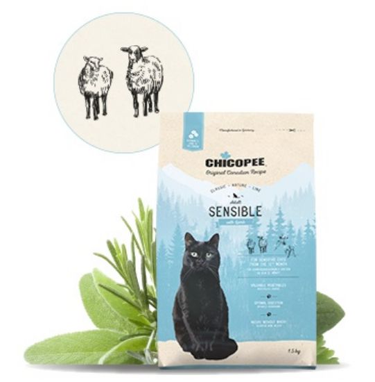 Chicopee Classic Nature Line Adult Sensible-Храна за котки с чувствителни стомаси с агнешко месо 1.5 кг.