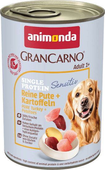 Animonda Gran Carno Sensitive - Храна за чувствителни кучета с пуешко месо и картофи, 400 гр