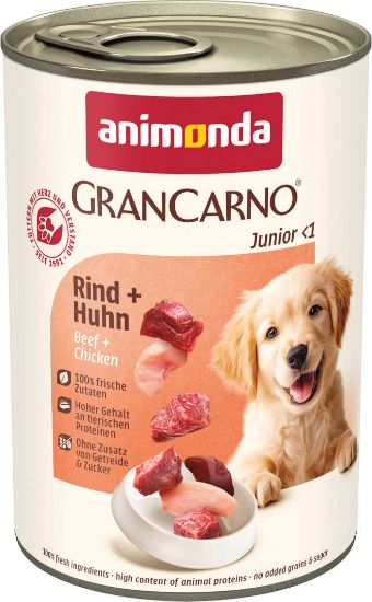 Animonda GranCarno Original Junior with Chicken and Beef - Пилешко и говеждо месо, за кучета от 1 до 12 месеца, 400 гр