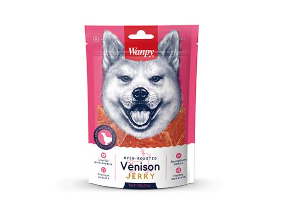 Wanpy Venison Jerky - Премиум клас лакомство за кучета с еленско филе, печено на фурна, 100 гр