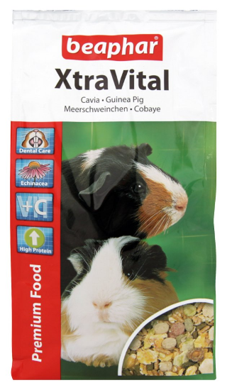 Beaphar XtraVital -Висококачествена храна за морски свинчета с витамин C 1 кг.